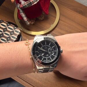 Silver and Black Watch